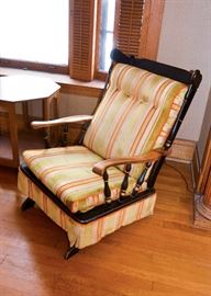 BUY IT NOW!  Lot #143, Vintage Rocking Chair with Striped Upholstery, (Approx. 28-1/2" W x 25" Deep x 38" H, Seat is 16"H), $60