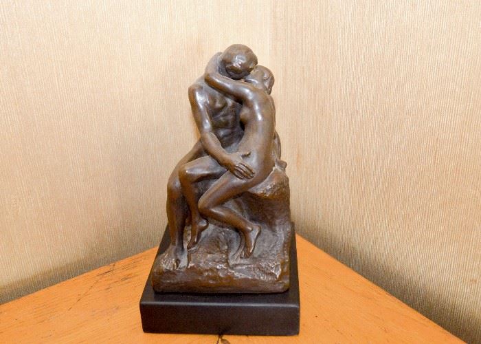 Bronze Statue of Embracing Couple