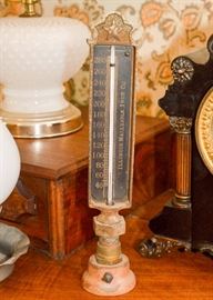 SOLD--Lot #152, Antique Cast Iron Radiator Thermometer (Illinois Malleable Iron Co.), $30