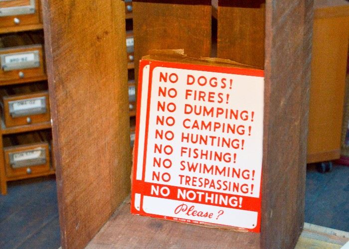 "No Nothing" Enamel Signs