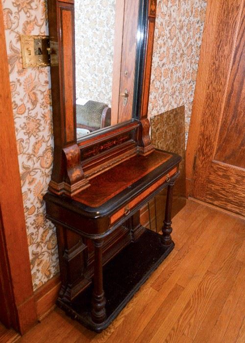 INCREDIBLE Antique Pier Mirror, ALL Handmade by Joseph Bohmann, Violin & Mandolin Maker, for his wife