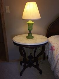 Depression glass lamp