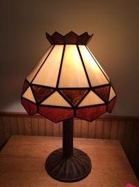Wicker stained glass lamp