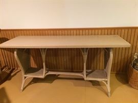 Wicker library table