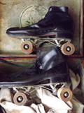 Antique Wooden Wheel Roller Skates