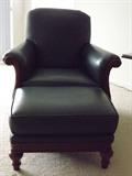Thomasville Leather Armchair with ottoman