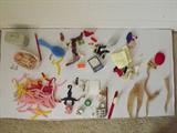 Barbie Doll Accessories Lot - Vintage shoes, hose, glasses, brush