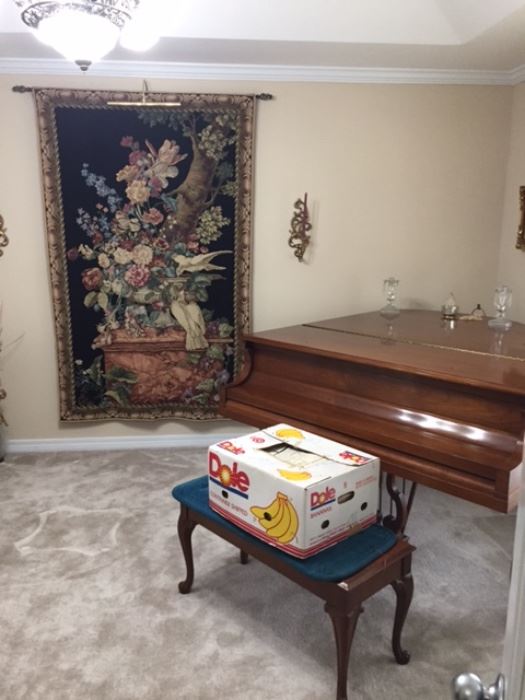  grand baby piano & bench - Wall Tapestry
