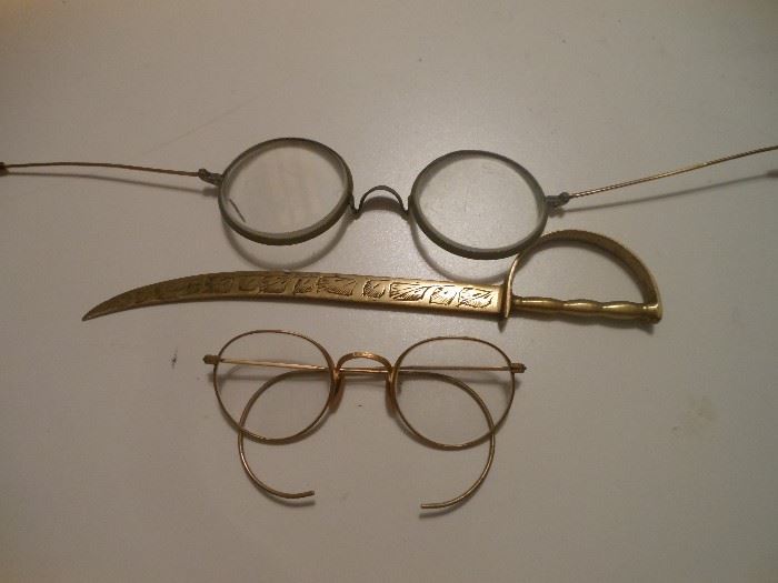 Front fold antique eyeglasses & more
