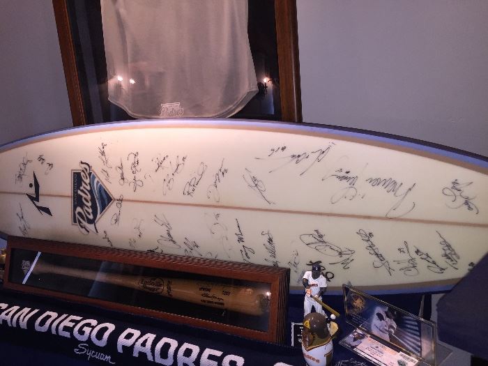 Surfboard signed by the whole team