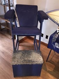 ONE CHAIR LEFT  REAFY TO MOVE! Bull Pen chair with Trevor Hoffman signature one of a pair!