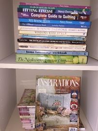 Many books and magazines for sewing