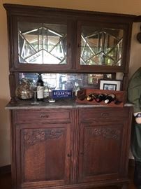 Antique buffet and matching table with chairs.