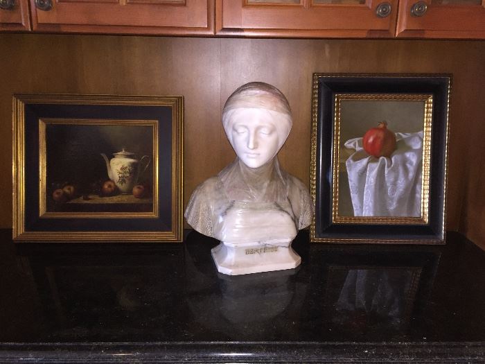 Beautiful still life's and alabaster bust