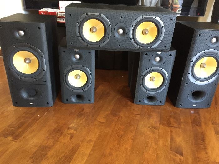 B& W surround sound set of speakers excellent condition