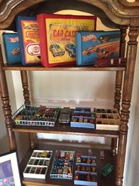 Vintage hot wheels and matchbox as well as cases cards etc