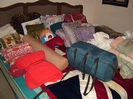 comforters, throw pillows