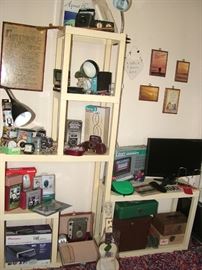 desk clocks, inspirational wall art, various vintage collectibles