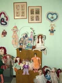 doll collection, also vintage puppets as well