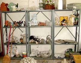 garden decor, planters, baskets, garden sculptures