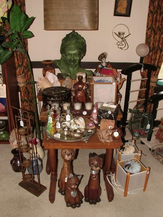 Tons and tons of collectibles - If you love cats, bunnies, bears, fairies , birds and bears you MUST come to this sale!  Vintage furniture, lamps, perfumes, decorative items and so much more!
