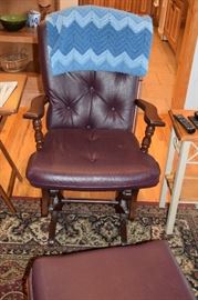 Wood and Leather Cushion Glider/Rocker