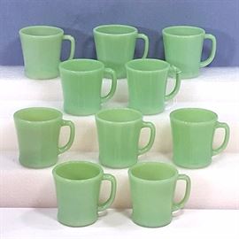 Glass Jadite Fire King Mugs