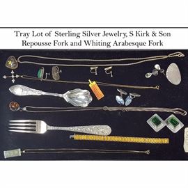 Jewelry Sterling Silver Tray Fork Sugar Spoon