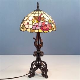 Lighting Dragonfly Shade Wrought Base lamp