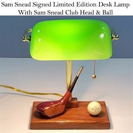 Lighting Sam Snead Golf Theme Signed Desk Lamp