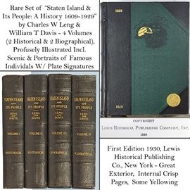 Ephemera Staten Island And Its People Leng Davis Four Volume Book Set
