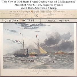 Art Mezzotint HM Geyser Hunt Knell,Dated 1856