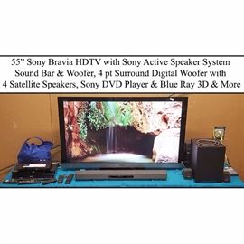 Electronics Sony Bravia HDTV With DVD Sound Bar Surround Speakers Etc