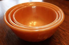 Fire King Lusterware nesting mixing bowls