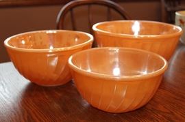 Fire King Lusterware nesting mixing bowls
