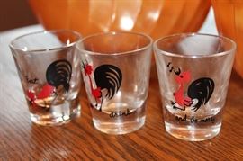 Fun rooster shot glasses