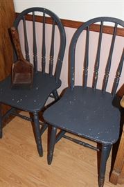 Fun pair of blue pained vintage chairs