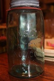 Blue Ball Mason Jar dated 1858
