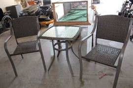 Outdoor table and pair of chairs