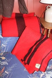 Faribo red and black wool blankets