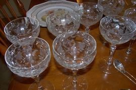 Antique etched goblets