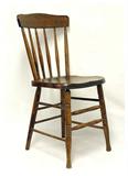 (2) Of Set Sgnd. Bent Bros., Ma. Made Early 1900's Oak & Maple Kitchen Chairs