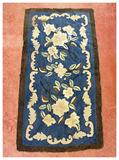 Early 1900's Downeast Maine Origin Braided Scatter Rug W/ Floral Design