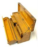 1930's Vintage Way Scarce Custom Crafted Hand-Built Wood Fishing Tackle Box