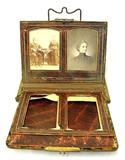 Early 1900's Family Photos "Album-On-Stand" W/ Ornate Late Victorian Floral Ormulu Decor