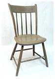 (1) Of (2) 1850's Country Windsor "Rabbit-Ear" Kitchen Chairs W/ Shaped Plank Seats