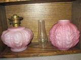 Fenton Bead and drape or Bead and curtain miniature lamp