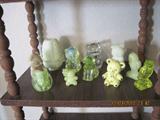 Fenton bears, fairy lamp, Boyd glass pieces