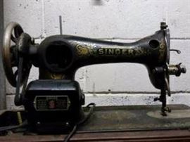One of two old singer sewing machines