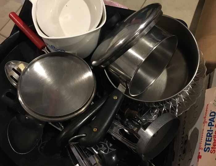 Kitchen pots pans, etc